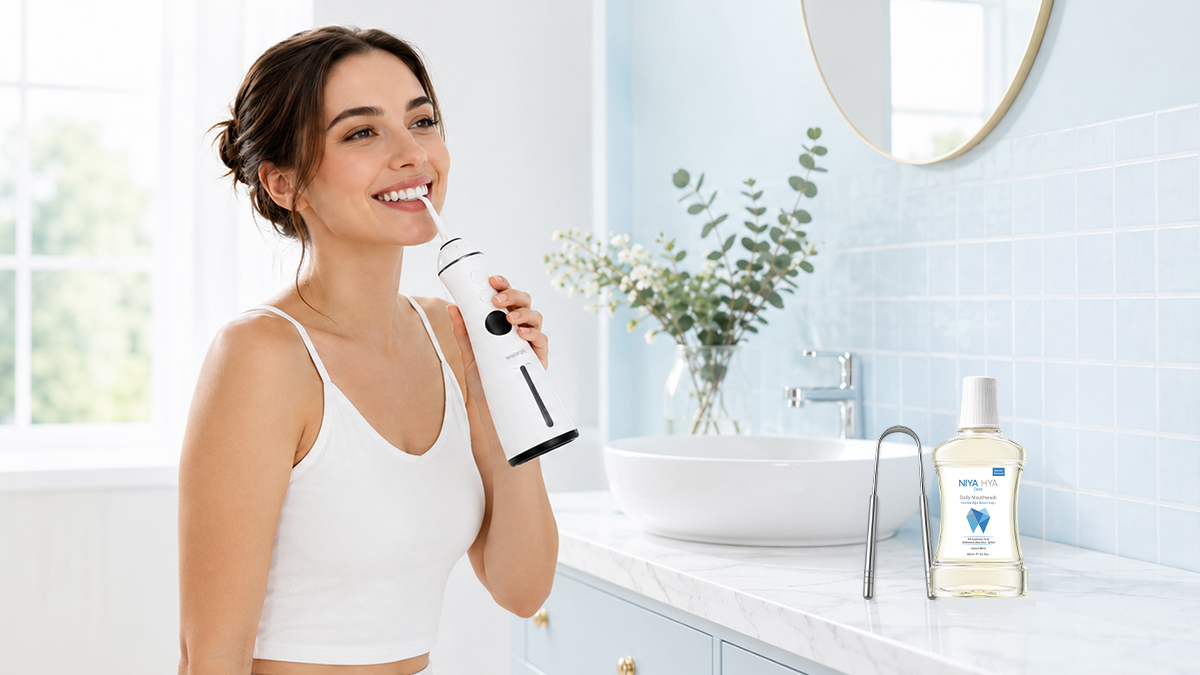 ağız kuruluğuna karşı nem desteği sunan NIYA HYA Dent Daily Mouthwash
