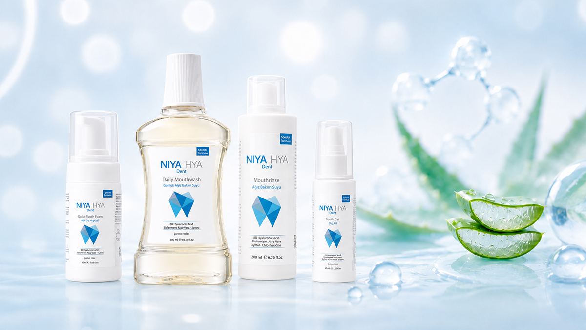 Biyofermente Aloe Vera ve Hyaluronik Asit içeren ağız bakım ürünleri